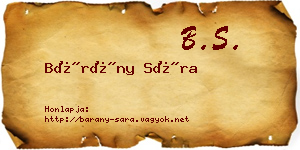 Bárány Sára névjegykártya